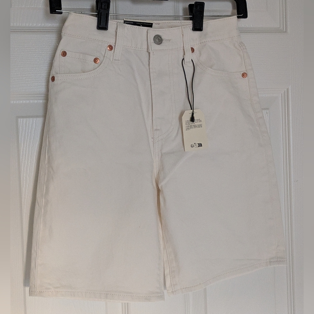 Levi's Ribcage Bermuda Shorts White Women's Size 23